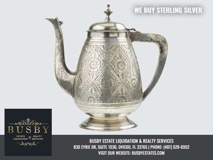 Photo of Sterling Silver Tea Pot. We Buy Sterling Silver. Now buying sterling silver.